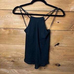 Krisa Revolve brand Women’s Crossed open Back Cami Black summer beach XS stretch